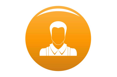 Worker avatar icon vector orange
