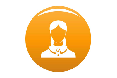 New female avatar icon vector orange