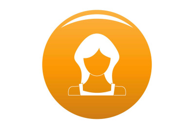 New woman user icon vector orange