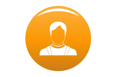 Man avatar icon vector orange