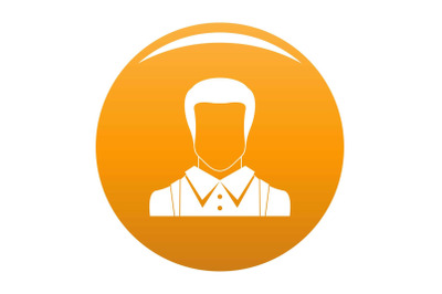 Man avatar icon vector orange