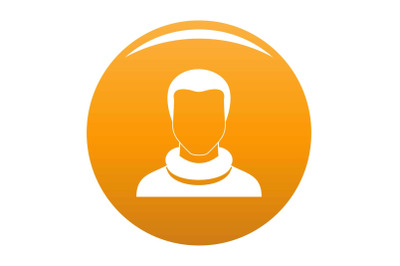 Man avatar icon vector orange