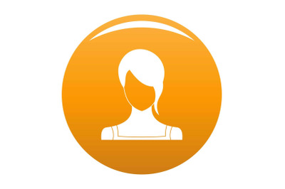 Girl avatar icon vector orange