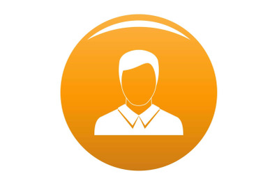 Man avatar icon vector orange