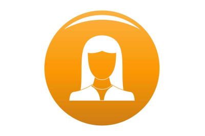 Woman avatar icon vector orange