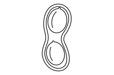 Peanuts shell icon, outline style