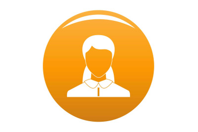 New woman avatar icon vector orange