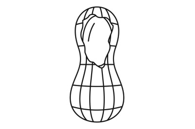 Peanut icon, outline style
