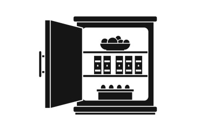 Open food fridge icon, simple style
