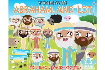 Abraham and Lot Clipart - Lime and Kiwi Designs