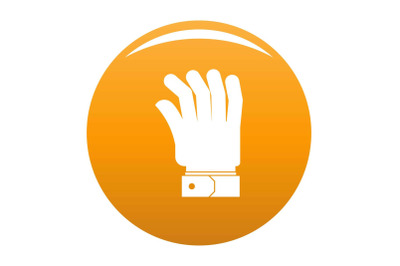 Hand icon vector orange