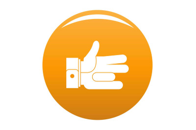 Hand abstract icon vector orange