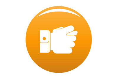 Hand greed icon vector orange