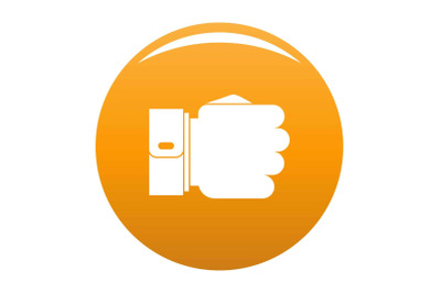 Hand fist icon vector orange