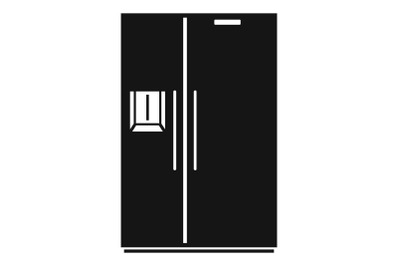 Double door fridge icon, simple style