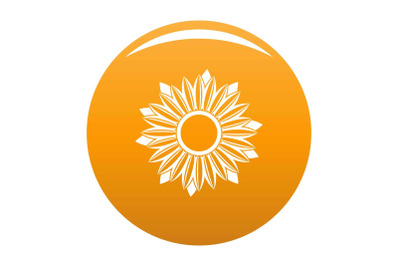 Ripe sunflower icon vector orange