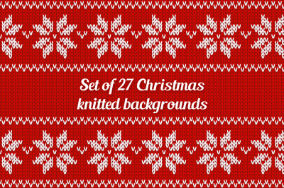 Set of 27 Christmas seamless pattern