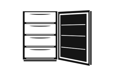 Open refrigerator icon, simple style
