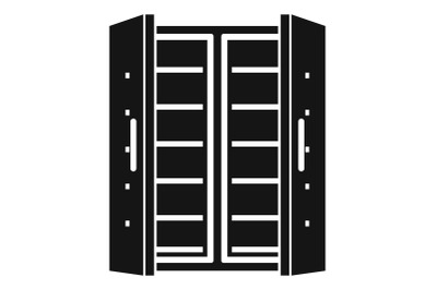 Open fridge icon, simple style