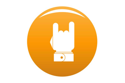 Hand music icon vector orange