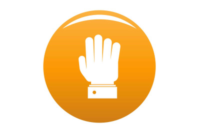 Hand stop icon vector orange