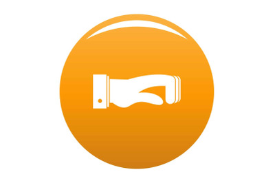 Hand concept icon vector orange