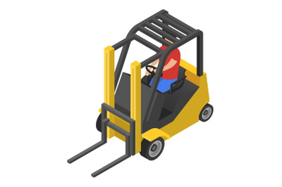 Forklift icon, isometric style