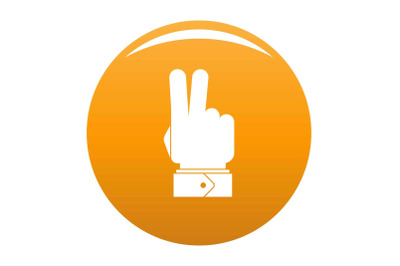 Hand hey icon vector orange