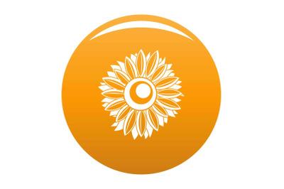 Summer sunflower icon vector orange