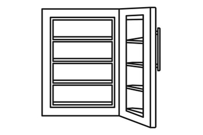 Glass door fridge icon, outline style