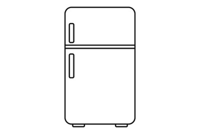 Retro fridge icon, outline style