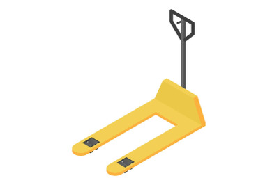 Warehouse forklift icon, isometric style