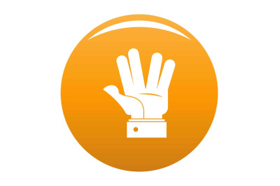 Hand hello icon vector orange