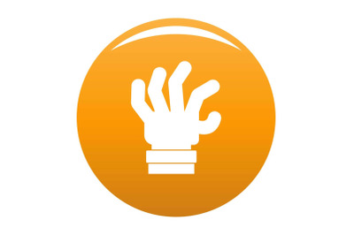 Hand fear icon vector orange
