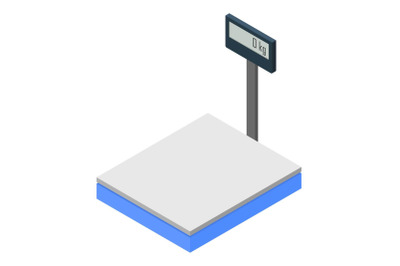 Warehouse scales icon, isometric style