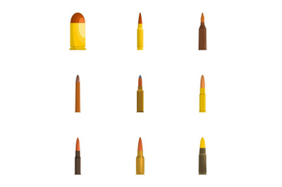 Shell icons set, cartoon style