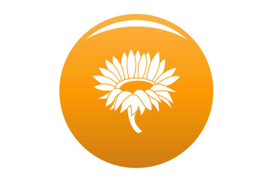 Blossoming sunflower icon vector orange