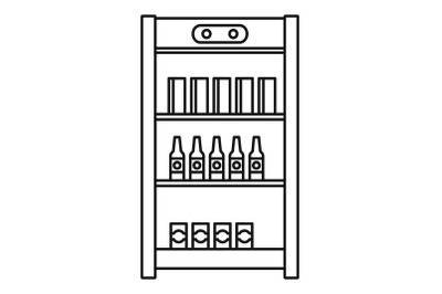 Drinks refrigerator icon, outline style