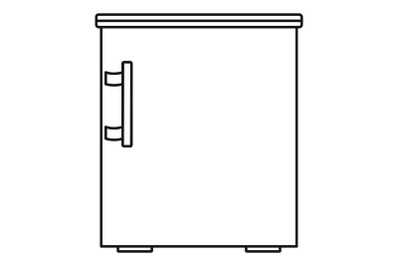 Small fridge icon, outline style