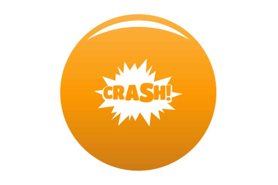 Comic boom crash icon vector orange
