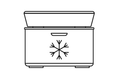 Ice cream refrigerator icon, outline style