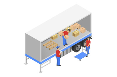 Downloading the truck icon, isometric style