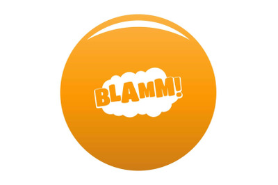 Comic boom blamm icon vector orange