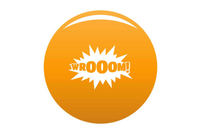 Comic boom sticker icon vector orange