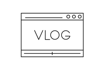 Vlog icon, outline style