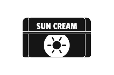 Sun cream icon, simple style