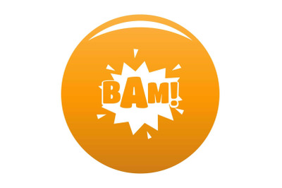 Comic boom bam icon vector orange