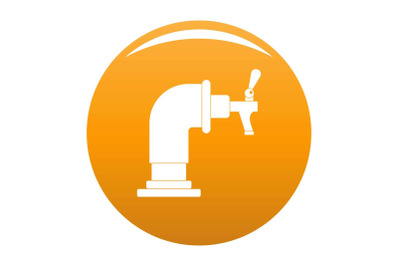 Water tap icon vector orange