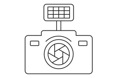 Photo camera icon, outline style