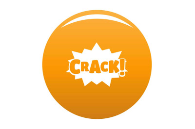 Comic boom crack icon vector orange